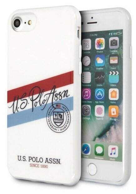 Чехол CG Mobile U. S. Polo Assn. PC/TPU Tricolor script Logo Hard для iPhone SE 2020/8/7 цвет Белый (USHCI8PCUSPA)