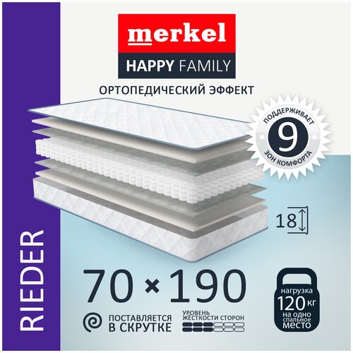 Матрас на кровать для сна Merkel Happy Family RIEDER пружинный 190X70 см