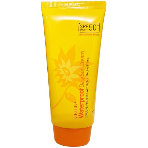 солнцезащитный крем с муцином улитки cellio snail whitening sun cream sfp50 pa 70 г Солнцезащитный крем водостойкий Cellio Waterproof Whitening Sun Cream SFP50+ PA+++, 70 г