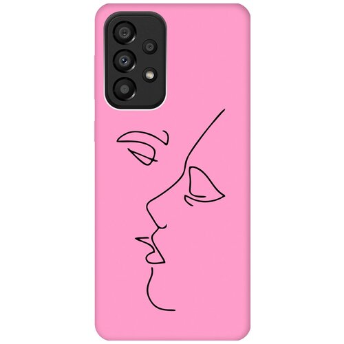 Матовый чехол Faces для Samsung Galaxy A33 5G / Самсунг А33 5Г с 3D эффектом розовый матовый чехол faces w для samsung galaxy a33 5g самсунг а33 5г с 3d эффектом черный