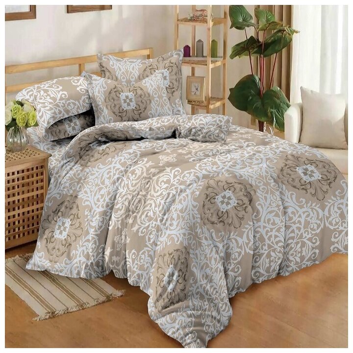 Бояртекс Galla (7582) 1 бежевый/голубой 1.5-спальное 70 х 70 145 х 215 145 х 215 2 1