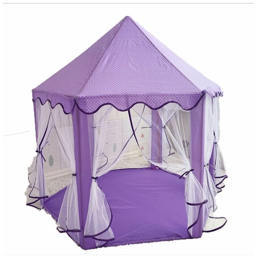 Детская игровая палатка "Шатер Принцессы" фиолетовая палатка для девочки. игровой детский домик сухой бассейн шатер для девочки