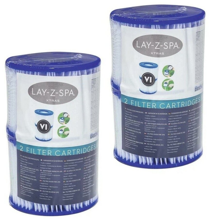 фото Bestway Набор картриджей для фильтр-насоса для СПА-бассейнов Lay-Z-Spa 60311 , комплект из 4х картриджей