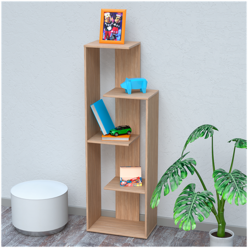 Стеллаж деревянный детский в ванную комнату, кухню, гостиную для книг и игрушек. Книжная этажерка