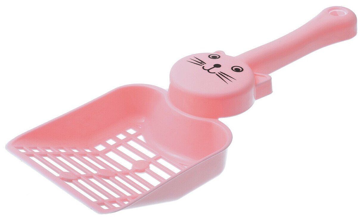 ZooOne Совок с отверстиями для кошачьего туалета "Кэт" 24,5*9,2*4,5 см, розовый
