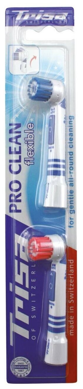 Насадка для электрической щетки Trisa для моделей Pro Clean, 2 шт. 659215-Red-Blue