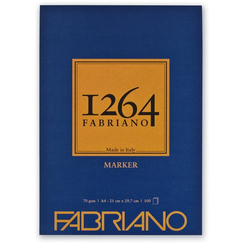 Бумага для графики Fabriano Альбом для маркеров MARKER 1264 Fabriano, А5 70г/м2 ультра-белая, 100л. (склейка по короткой стороне)