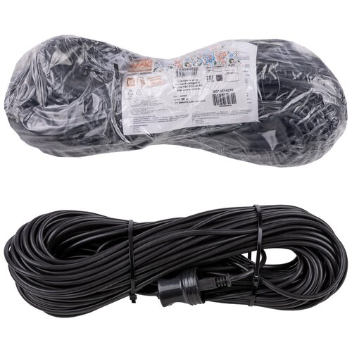 Удлинитель-шнур силовой народный У-12009 ПВС 2200 Вт б/з, 50м, штепс. гнездо