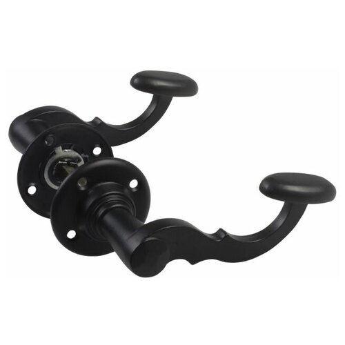 Ручка дверная межкомнатная AMIG,металлическая на розетке,черная матовая, 110х60мм, 100R