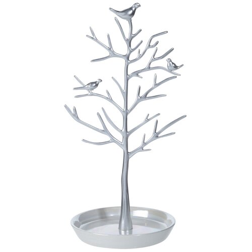 фото Держатель для украшений, 30 см, металл, дерево с птицами, серебристый, fantastiс kuchenland