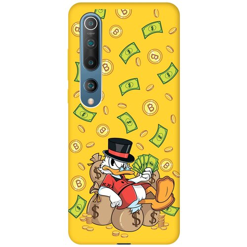 Матовый чехол Rich Scrooge для Xiaomi Mi 10 / Сяоми Ми 10 с 3D эффектом желтый матовый чехол rich scrooge для xiaomi mi 9 сяоми ми 9 с 3d эффектом черный