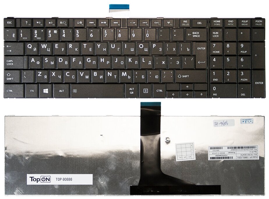 Клавиатура для ноутбука Toshiba C850 L850 P850 (p/n: MP-11B56SU-528 MP-11B56SU-528A MP-11B56SU-930)