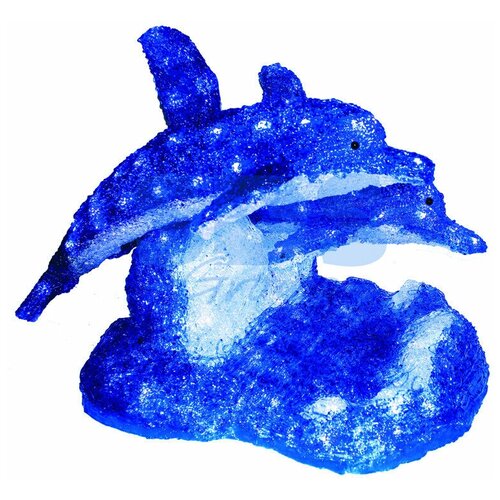 Акриловая светодиодная фигура Синие дельфины 65х48х48 см,136 светодиодов, IP44 понижающий трансформатор в комплекте, Neon-Night, 1шт