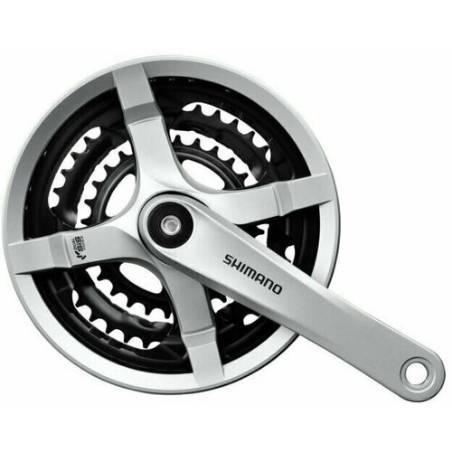 Система 6/7/8ск Shimano TY501 175мм, 48/38/28T, с защитой, б/уп, серебро