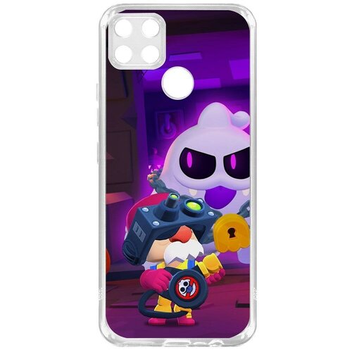 силиконовый чехол накладка krutoff clear case brawl stars охотник за скуиками гэйл для huawei y5p Силиконовый чехол / накладка Krutoff Clear Case Brawl Stars-Охотник за Скуиками Гэйл для Realme C25s