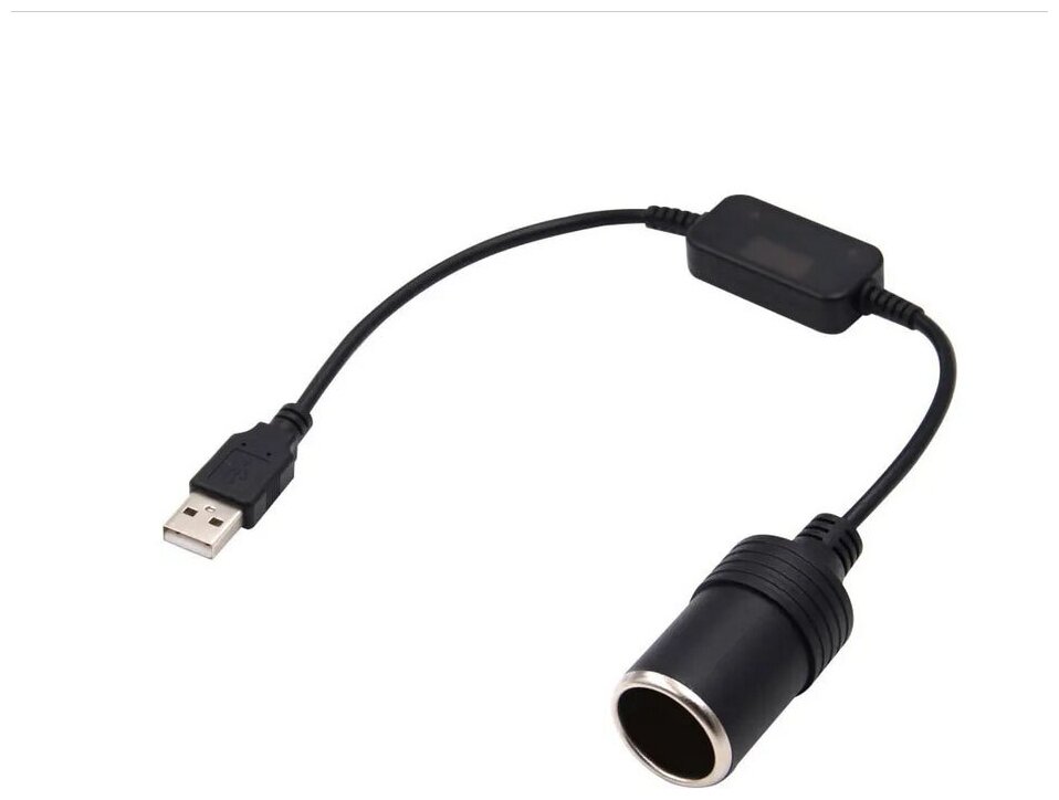 Кабель-переходник с USB на гнездо прикуривателя