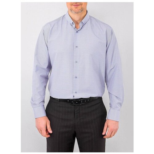 фото Рубашка мужская длинный рукав greg 265/119/1270/b/1, прямой силуэт / сlassic fit, цвет голубой, рост 174-184, размер ворота 44