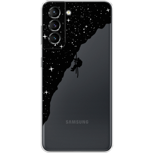 Силиконовый чехол на Samsung Galaxy S21 / Самсунг Галакси S21 Скалолаз в космосе, прозрачный силиконовый чехол на samsung galaxy s7 самсунг галакси с 7 скалолаз в космосе прозрачный