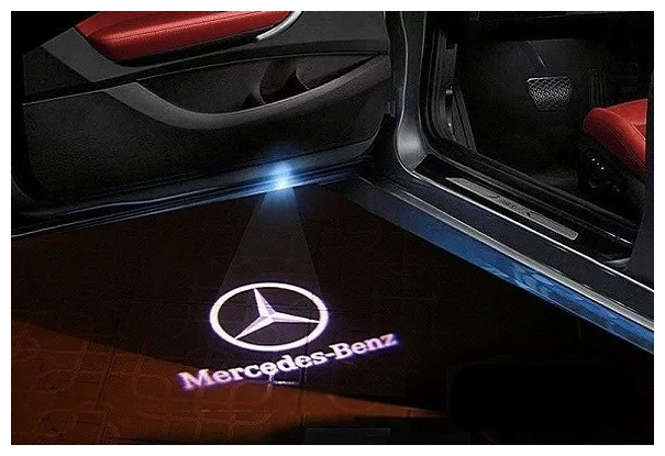 2 плафона подсветки дверей с проекцией Mercedes