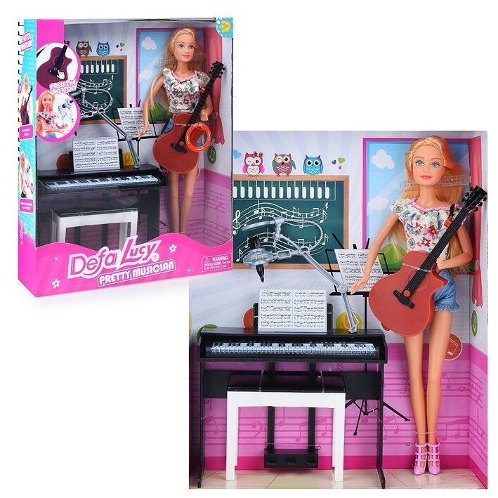 Кукла Defa Lucy с музыкальными инструментами, в коробке (8453)