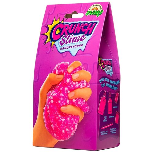 SLIME Лаборатория Crunch Slime, 1 эксперимент, розовый