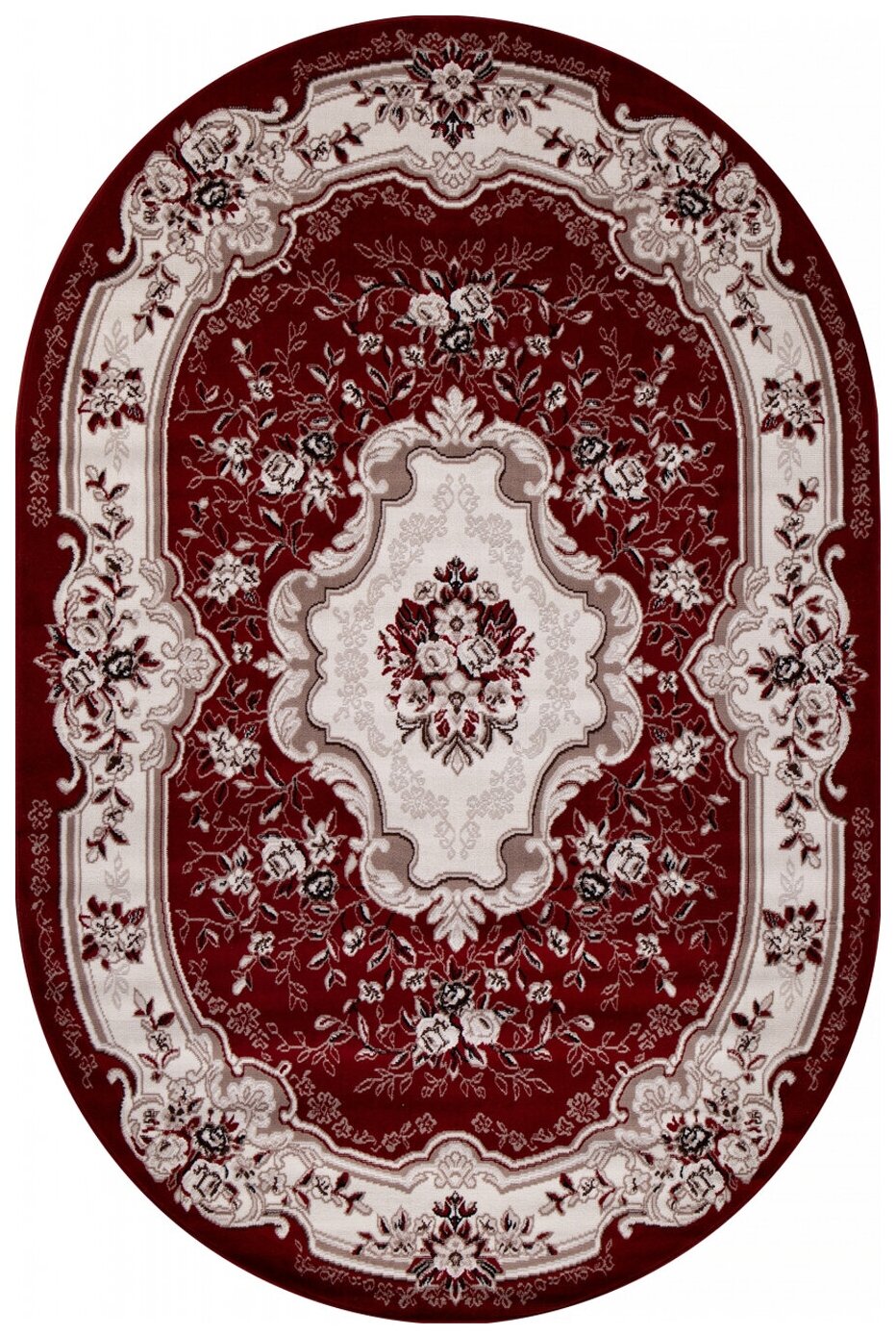фото Ковёр Merinos Gavana 200x300 овальный красный/кремовый d017