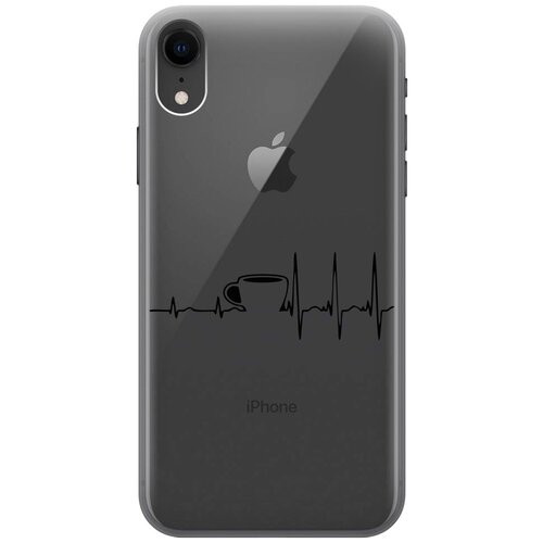 Силиконовый чехол на Apple iPhone XR / Эпл Айфон Икс Эр с рисунком Coffee Cardiogram силиконовый чехол на apple iphone xr эпл айфон икс эр soft touch бирюзовый