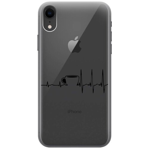 Силиконовый чехол на Apple iPhone XR / Эпл Айфон Икс Эр с рисунком Coffee Cardiogram силиконовый чехол на apple iphone xr эпл айфон икс эр с рисунком tennis w soft touch черный