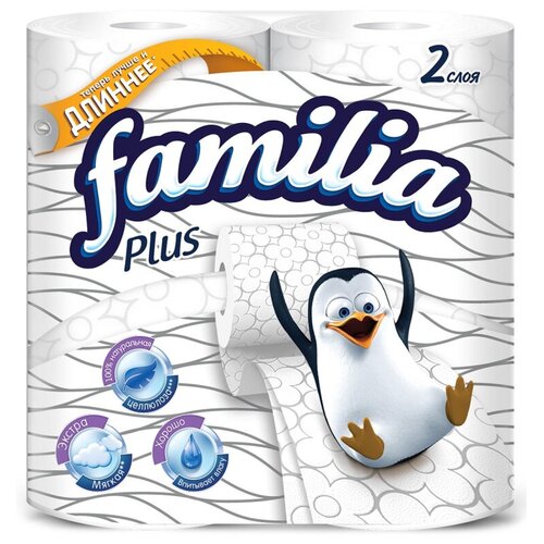 Туалетная бумага Familia Plus 2 слоя туалетная бумага familia plus весенний цвет 2 слоя 4 рулона