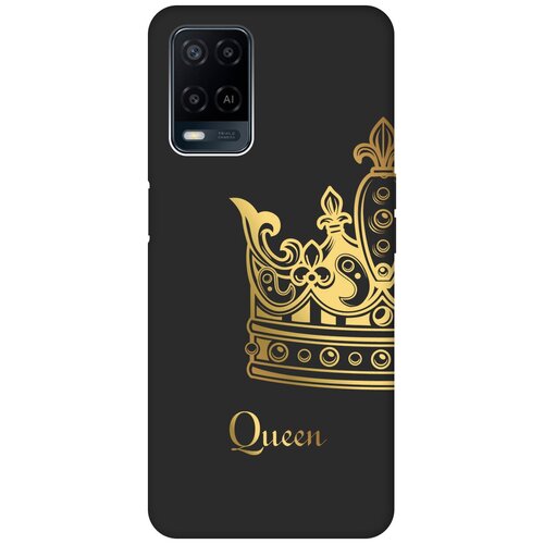 Матовый чехол True Queen для Oppo A54 / Оппо А54 с 3D эффектом черный силиконовый чехол с принтом true queen для oppo a54 оппо а54