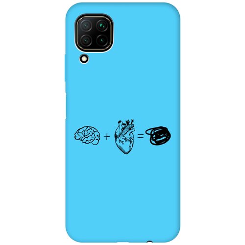Силиконовый чехол на Huawei P40 Lite, Хуавей П40 Лайт Silky Touch Premium с принтом Brain Plus Heart голубой силиконовый чехол на huawei p40 lite хуавей п40 лайт silky touch premium с принтом brain plus heart голубой