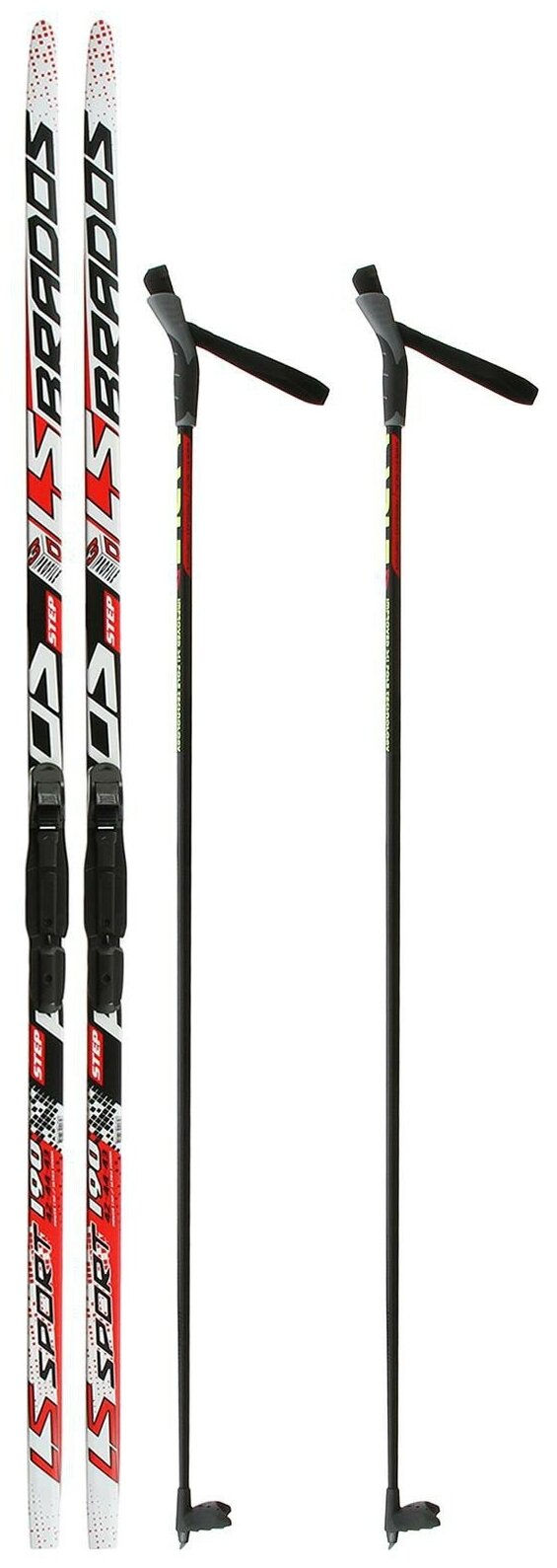Комплект лыжный бренд ЦСТ "Step", длина лыж 190 см, длина палок 150 (+/-5 см), крепление SNS, цвет микс