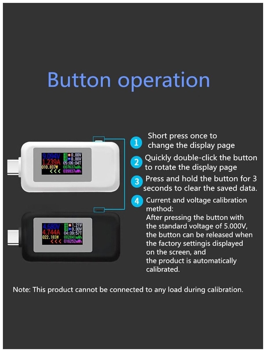 Цифровой тестер TYPE-C USB порта - мультиметр - ЮСБ Доктор - мультитестер KWS-MX1902C белый Keweisi