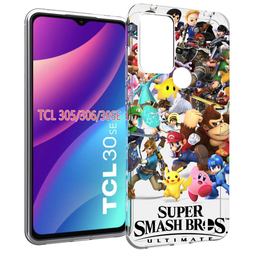 Чехол MyPads Super Smash Bros для TCL 30SE / TCL 305 / TCL 306 / TCL 30E задняя-панель-накладка-бампер