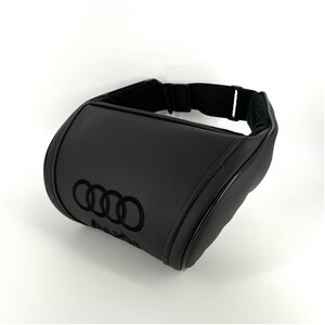 Черная автомобильная подушка под шею на подголовник с черной вышивкой для Audi