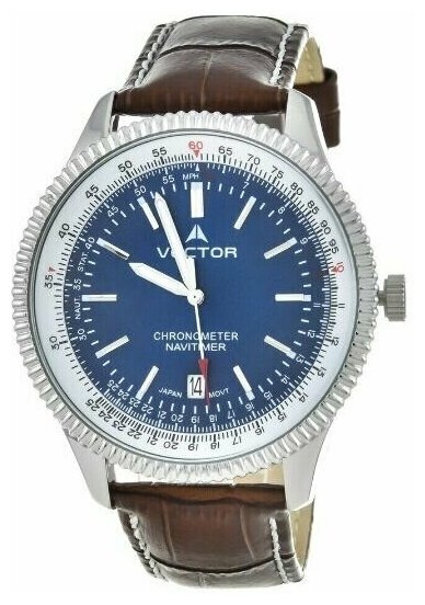Наручные часы VECTOR VC8-115513 синий-сталь, механизм - Япония, синий
