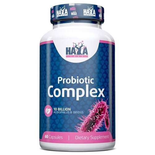 Haya Labs 10 Billion Acidophilus & Bifidus Probiotic Complex (Комплекс пробиотиков) 60 капсул