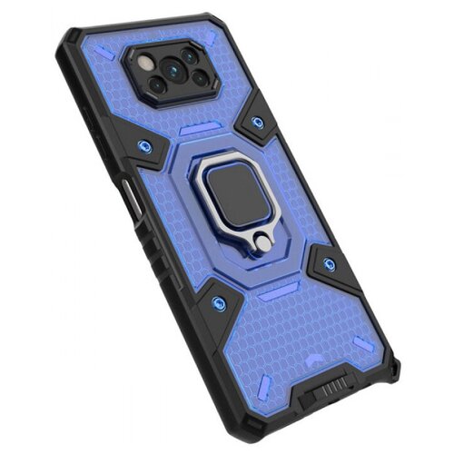 Honeycomb Armor Противоударный чехол с защитой камеры и кольцом для Xiaomi Poco X3 (NFC) Pro honeycomb armor противоударный чехол с защитой камеры и кольцом для iphone 13 pro max