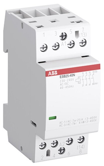 Контактор модульный ABB ESB (1SAE231111R0640) 220 В 25 А тип AC/DС 4НО - фотография № 1