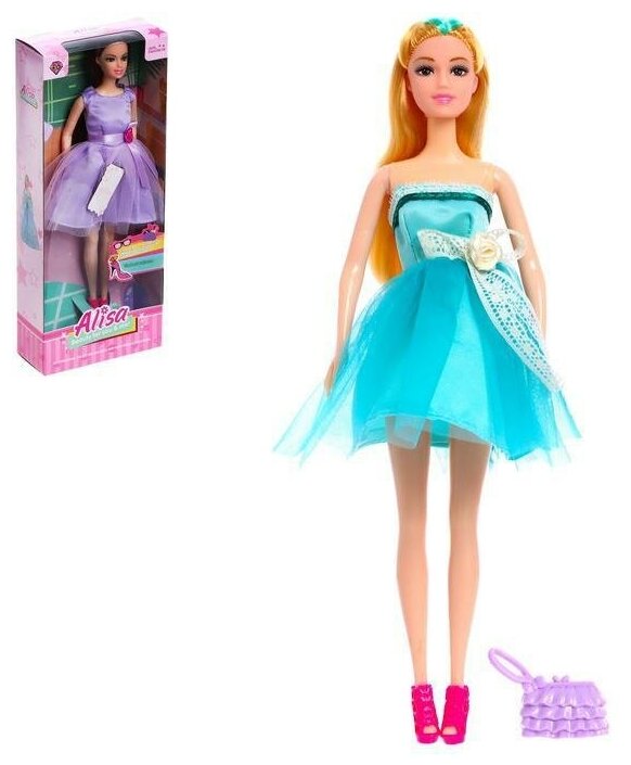 Кукла-модель "Алиса" в платье с аксессуарами, микс (1 шт.)