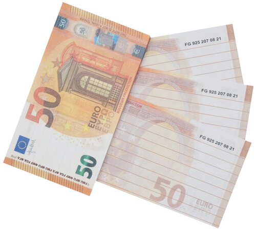 Блокнот для записей пачка 50 евро