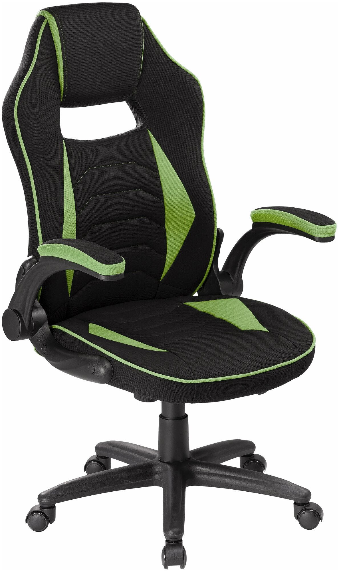 Компьютерное кресло Woodville Plast 1 игровое, обивка: текстиль, цвет: Green/Black - фотография № 1