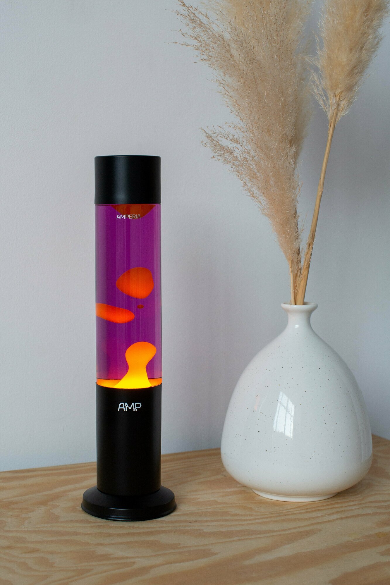 Лава лампа Amperia Tube Оранжевая/Фиолетовая (39 см) Black - фотография № 5