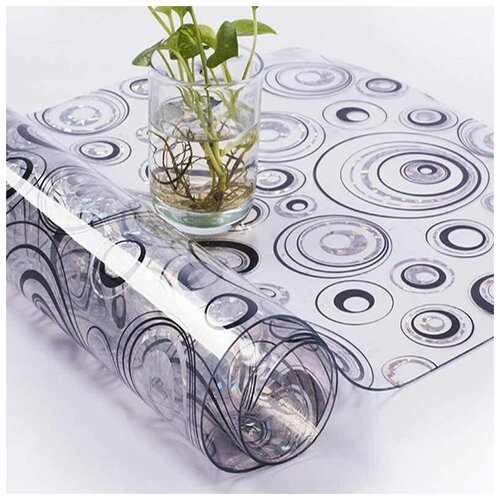 Скатерть силиконовая, гибкое мягкое стекло DecoMir голографический рисунок