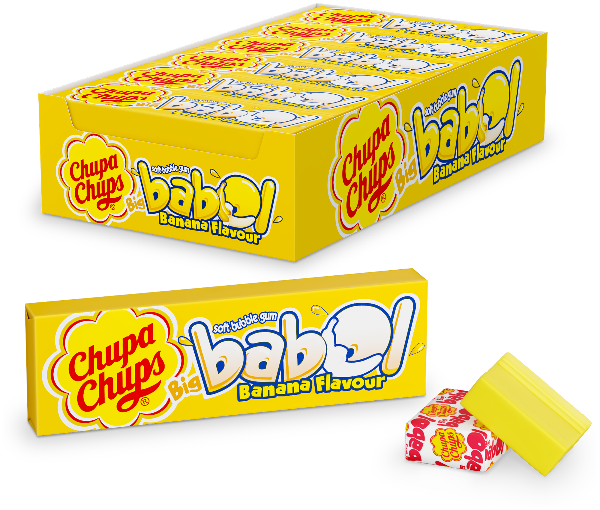 Жевательная резинка Chupa Chups БИГ бабол со вкусом банана, 24 шт по 21 г