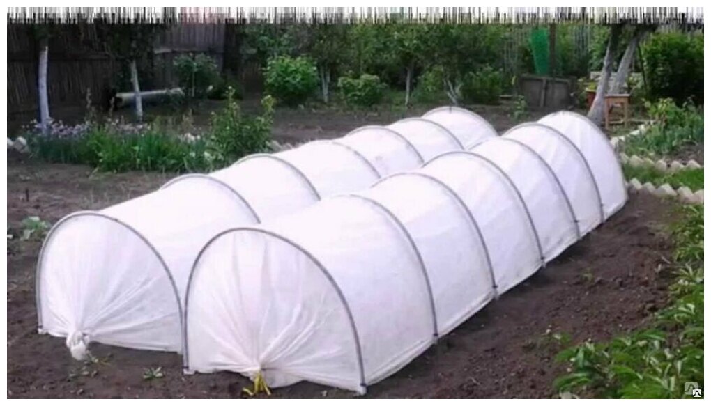 фото Парник с укрывным материалом спанбонд (прошитый) , 6 метров, быстросборный