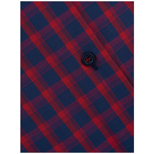 фото Рубашка мужская длинный рукав greg 265/119/1716/1p, прямой силуэт / сlassic fit, цвет красный, рост 174-184, размер ворота 44