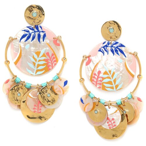 Серьги Franck Herval, Alix, перламутр,крист.Swarovski,эмаль,текстиль, FH22.1-12-67212 бежевый