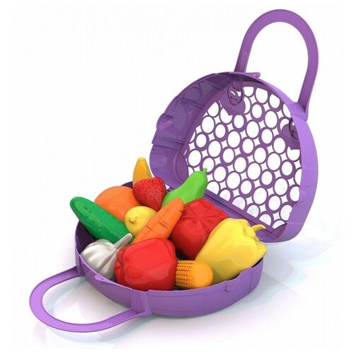 Набор «Фрукты, овощи» Энчантималс,12 предметов, в сумке-корзинке игровой набор orion фрукты и овощи в корзинке ор379в4