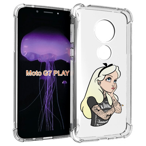Чехол MyPads принцесса-в-татуировках женский для Motorola Moto G7 Play задняя-панель-накладка-бампер
